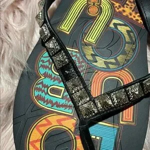Christian Louboutin Black Multicolor Flip-Flops Super Loubi Flip - Flip-flops - Rubber - Black - Women  main image 4